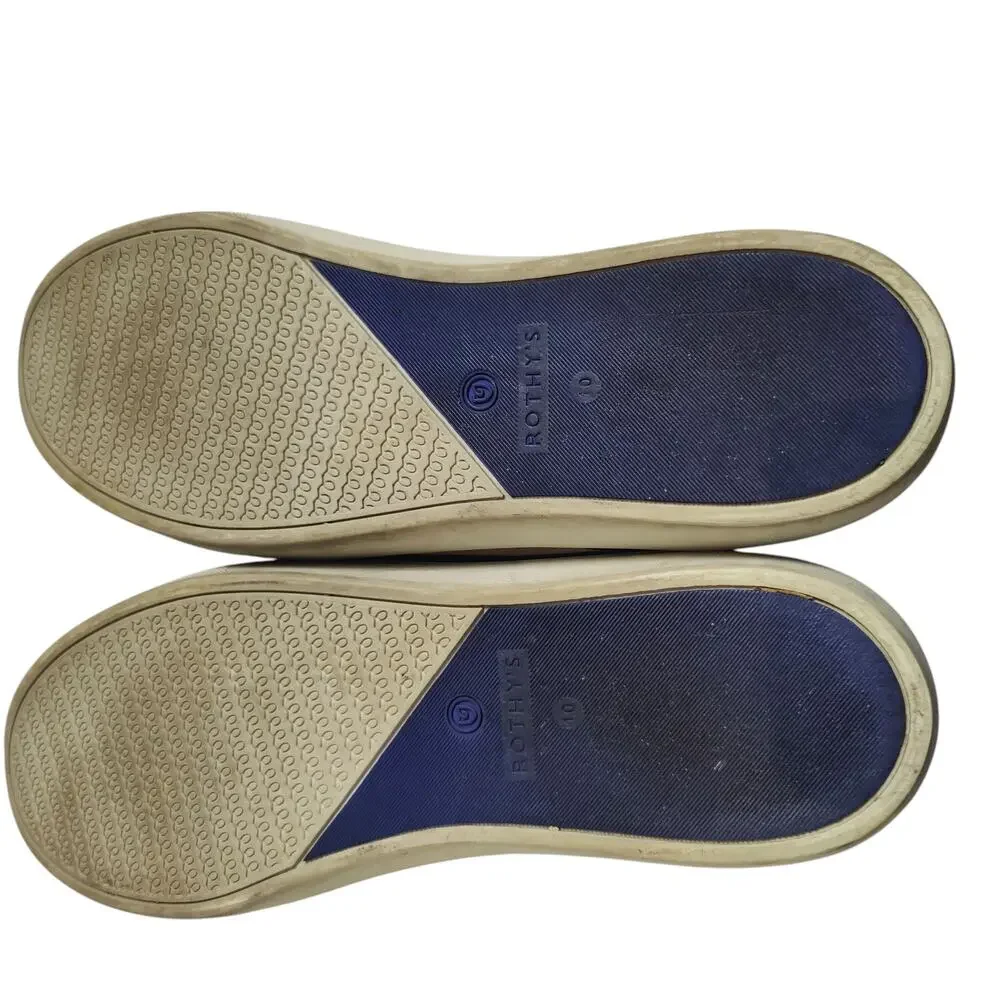 Rothys Women's Sz 10 Black Blue Original Slip On Sneakers Washable Recycled